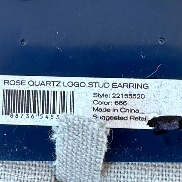 Tory Burch - Pink Quartz Evie Logo Stud Earrings, NWT, pierced - Picture 7 of 7